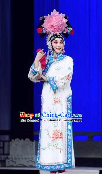 Chinese Beijing Opera Hua Tan Dress Costumes Zhu Lian Zhai Apparels Peking Opera Court Lady Garment and Headdress