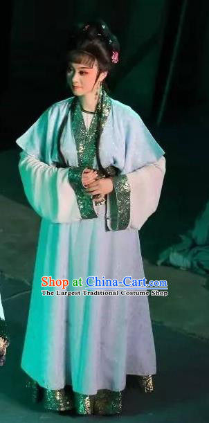 Chinese Shaoxing Opera Hua Tan Cai Feng Garment Apparels and Hair Accessories Baihua River Yue Opera Actress Young Female Dress Costumes