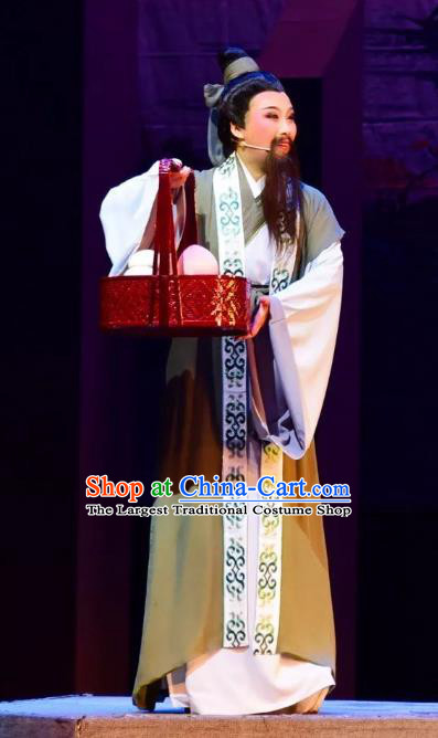 Xi Ma Qiao Chinese Yue Opera Laosheng Costumes and Headwear Shaoxing Opera Elderly Male Apparels Garment