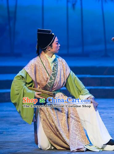 Chinese Yue Opera Young Male Physician Chen Shigong Apparels and Headwear Ren Heart Medicine Shaoxing Opera Garment Scholar Costumes