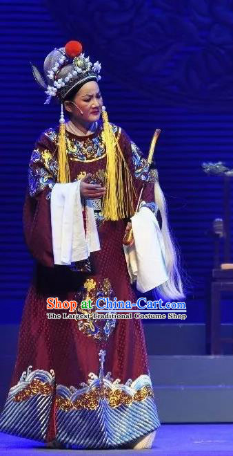 Palm Civet for Prince Chinese Yue Opera Court Eunuch Guo Huai Costumes and Headwear Shaoxing Opera Garment Apparels