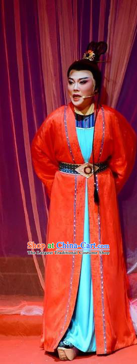 Fang Cao Meng Chinese Yue Opera Young Male Scholar Chen Erlang Garment and Headwear Shaoxing Opera Xiaosheng Costumes Apparels