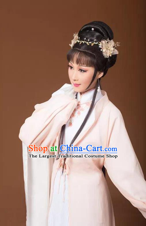 Chinese Shaoxing Opera Hua Tan Beauty Apparels Costumes and Headpieces Yue Opera Seng Yao Actress Young Lady Dress Garment