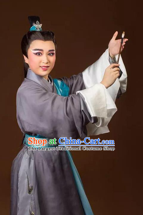 Seng Yao Chinese Yue Opera Xiaosheng Scholar Garment and Headwear Shaoxing Opera Young Male Niche Apparels Costumes