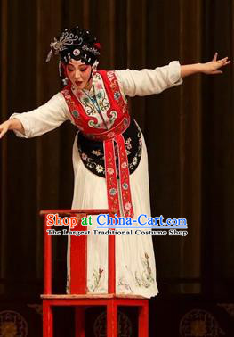 Chinese Kun Opera Young Female Dress Costumes Apparels and Headpieces Heros Kunqu Opera Country Woman Pan Jinlian Garment