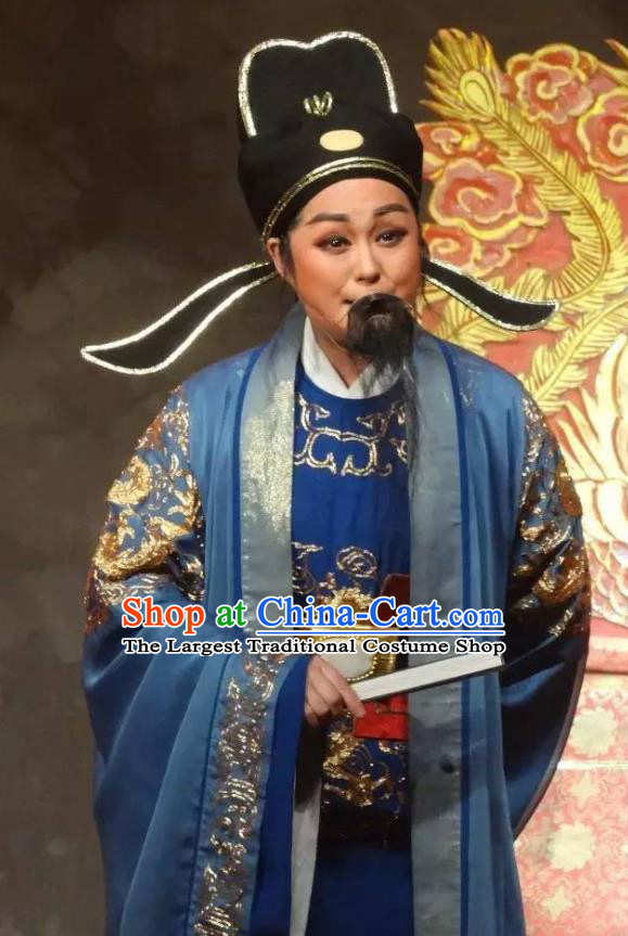 Chinese Yue Opera Laosheng Kuang Zheng Garment Clothing and Headwear Rong Hua Dream Shaoxing Opera Elderly Male Official Apparels Costumes