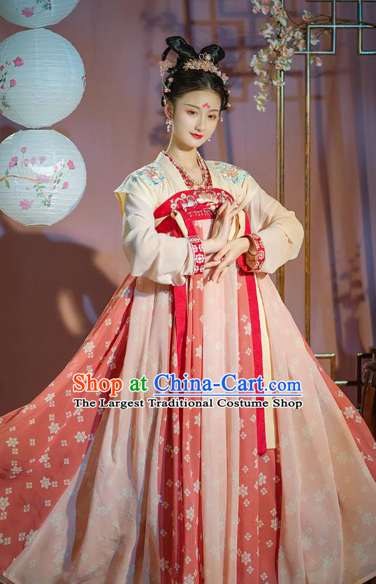 Traditional Chinese Ancient Hanfu Dress Garment Tang Dynasty Court Lady Princess Historical Costumes