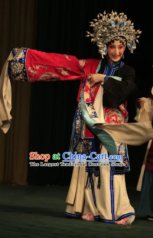 Chinese Kun Opera Actress Dress Apparels Costumes and Headdress Lan Ke Mountain Kunqu Opera Hua Tan Garment