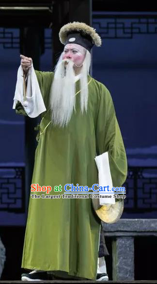 Chinese Kun Opera Elderly Male Apparels Garment Costumes and Headwear the Legend of Washing the Silk Gauze Kunqu Opera Laosheng Clothing