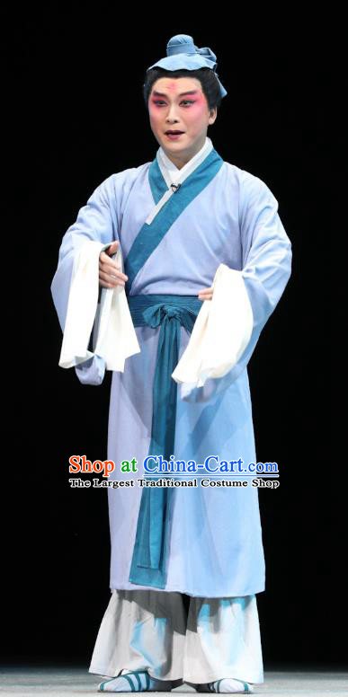 Chinese Kun Opera Young Man Yu Shun Apparels Garment Costumes and Headwear Kunqu Opera the Dream of Xiang Fei Xiaosheng Clothing