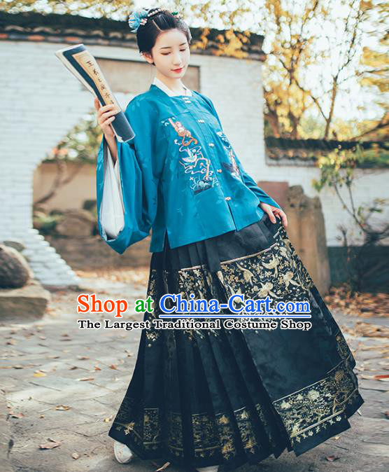 Chinese Ancient Princess Embroidered Garment Traditional Hanfu Dress Ming Dynasty Historical Costumes Complete Set