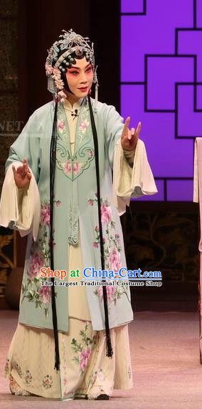 Chinese Kun Opera Young Female Dress Apparels and Headdress Full Bed Wat Traditional Kunqu Opera Hua Tan Garment Actress Costumes