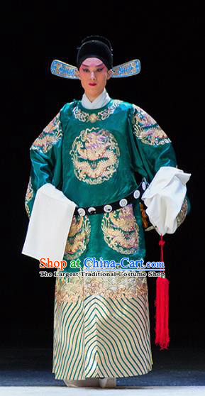 Chinese Kun Opera Young Male Continue the Pipa Costumes and Headwear Kunqu Opera Xiaosheng Garment Apparels Embroidered Robe