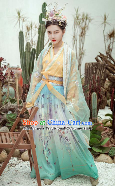 Chinese Traditional Hanfu Dress Ancient Song Dynasty Young Lady Apparels Historical Costumes for Women