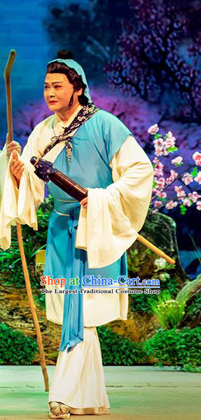 Chinese Huangmei Opera Young Man Goddess Marriage Apparels Costumes and Headwear An Hui Opera Scholar Dong Yong Garment Clothing