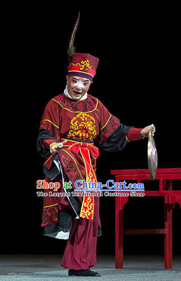 Luo Pa Ji Chinese Huangmei Opera Clown Male Costumes and Headwear An Hui Opera Chou Role Apparels Clothing