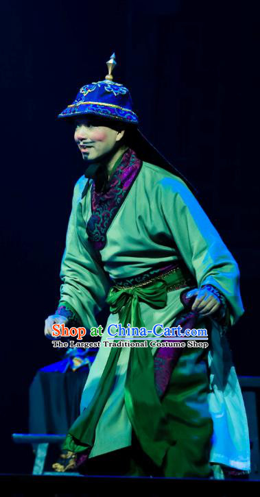 Chinese Huangmei Opera Takefu Ji Mo Han Qing Official Garment Costumes and Headwear An Hui Opera Soldier Apparels Clothing