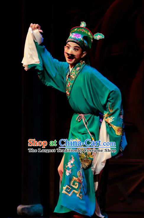 Chinese Huangmei Opera Clown Male Ji Mo Han Qing Official Garment Costumes and Headwear An Hui Opera Rich Childe Apparels Clothing