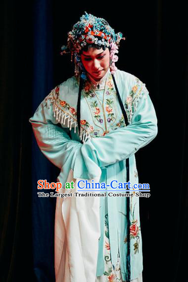 Chinese Shaoxing Opera Young Woman Dress The Jade Hairpin Yue Opera Diva Costumes Apparels Patrician Lady Garment and Headpieces