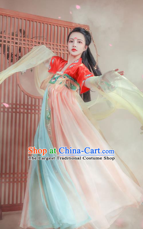 Chinese Tang Dynasty Royal Princess Historical Costumes Ancient Palace Lady Hanfu Dress China Traditional Apparels