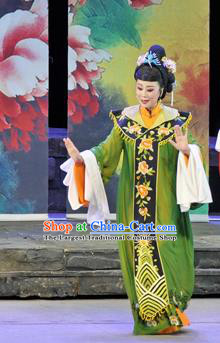 Chinese Huangmei Opera Noble Countess Garment Costumes and Headpieces Chun Jiang Yue Traditional Anhui Opera Actress Dress Apparels