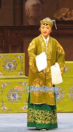 Chinese Ping Opera Old Woman Apparels Costumes and Headdress Zhen Zhu Shan Traditional Pingju Opera Pantaloon Dress Elderly Dame Garment