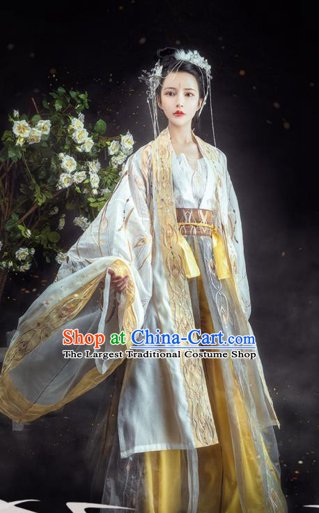 Chinese Tang Dynasty Court Princess Historical Costumes Ancient Goddess Hanfu Dress Traditional Woman Apparels