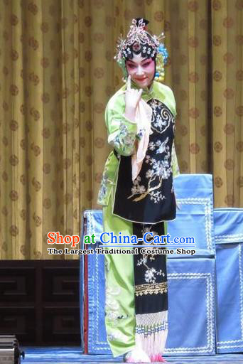 Chinese Ping Opera Xiaodan Apparels Costumes and Headpieces Jin Yunu Traditional Pingju Opera Young Girl Dress Garment