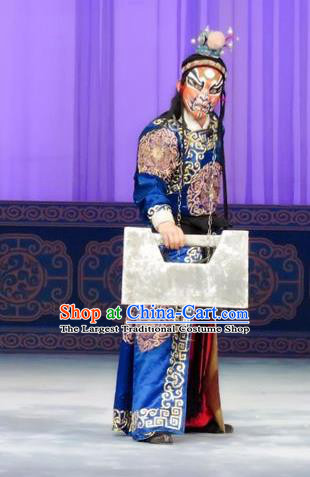 Qian Kun Belt Chinese Ping Opera Takefu Wusheng Costumes and Headwear Pingju Opera Martial Male Apparels Clothing