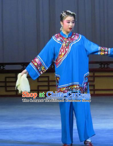 Chinese Ping Opera Flower a Matchmaker Costumes and Headdress Traditional Pingju Opera Female Role Dress Garment Apparels