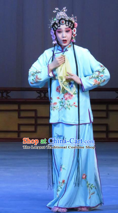 Chinese Ping Opera Hua Tan Flower a Matchmaker Costumes and Headdress Traditional Pingju Opera Diva Dress Garment Actress Zhang Wuke Apparels