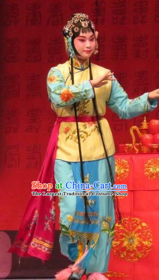 Chinese Ping Opera Female Servant Apparels Costumes and Headpieces Remember Back to the Cup Traditional Pingju Opera Xiaodan Dress Garment