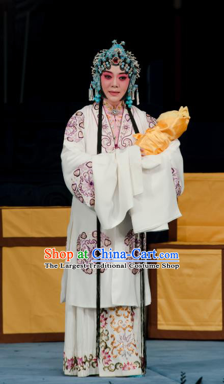 Chinese Ping Opera Distress Maiden Costumes Apparels and Headpieces Ma Zhaoyi Traditional Pingju Opera Noble Consort Dress Garment