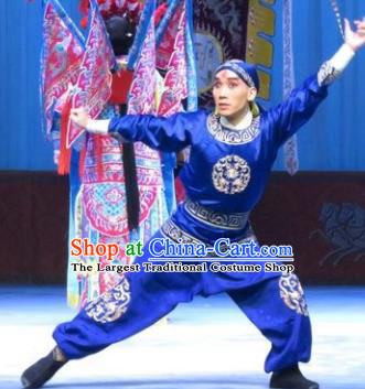 San Kan Yu Mei Chinese Ping Opera Wusheng Costumes and Headwear Pingju Opera Martial Male Apparels Clothing