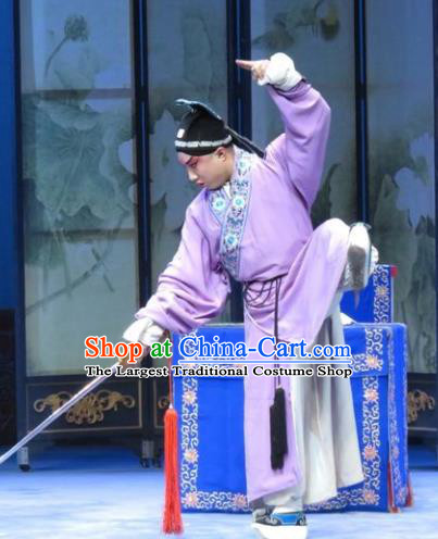 San Kan Yu Mei Chinese Ping Opera Xiaosheng Costumes and Headwear Pingju Opera Young Male Feng Jiajin Apparels Clothing