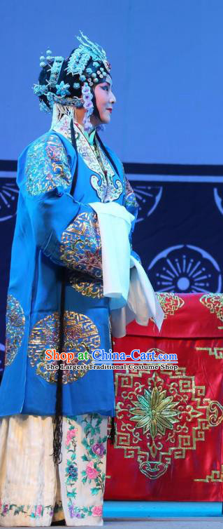 Chinese Shaoxing Opera Rich Dame Dress Garment A Tragic Marriage Yue Opera Costumes Lao Dan Apparels and Headdress