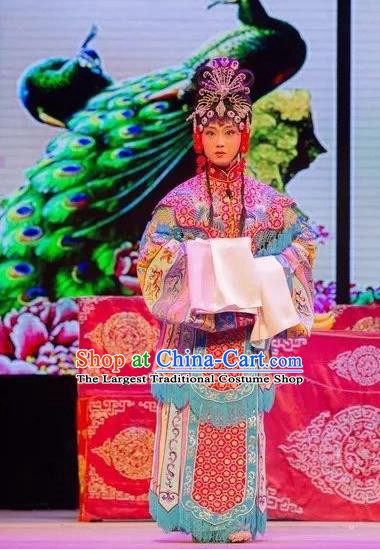 Chinese Shaoxing Opera Young Female Apparels and Headdress Yue Opera Tell On Sargam Dress Hua Tan Actress Costumes Garment