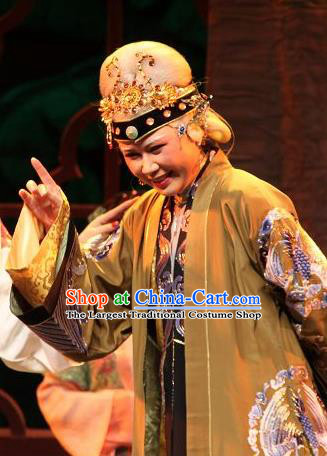 Chinese Shaoxing Opera Feng Jie Elderly Female Apparels and Headwear Yue Opera Laodan Costumes Countess Jia Dress Garment