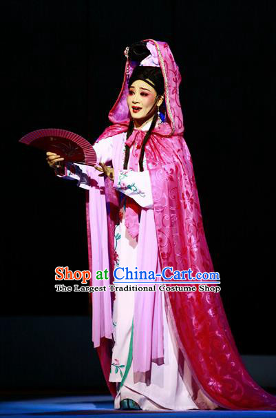 Chinese Shaoxing Opera Young Woman Dress Apparels and Headpieces Liu Yong Yue Opera Geisha Garment Costumes