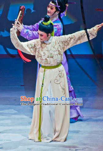 Chinese Yue Opera Scholar Poet Liu Yong Garment and Headwear Shaoxing Opera Xiao Sheng Costumes Apparels Young Man Robe Clothing