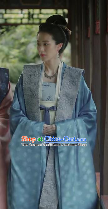 Chinese Song Dynasty Noble Dame Historical Costumes and Hair Accessories Drama Serenade of Peaceful Joy Ancient Court Lady Garment Dress Apparels