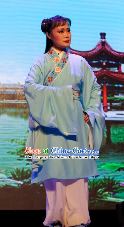 He Wenxiu Chinese Yue Opera Xiaosheng Garment Costumes and Headwear Shaoxing Opera Young Male Livehand Apparels