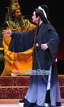 Chinese Yue Opera Xiaosheng Butterfly Love Monk Apparels Costumes and Headwear Shaoxing Opera Young Male Zhen Ru Garment