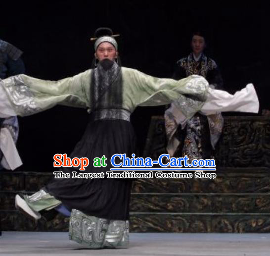 Chun Qiu Er Xu Chinese Peking Opera Official Wu Zixu Garment Costumes and Headwear Beijing Opera Minister Elderly Male Apparels Clothing