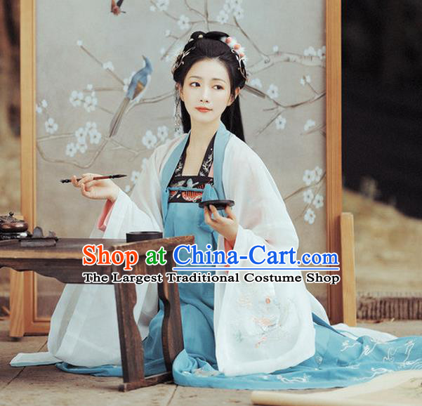 Chinese Traditional Tang Dynasty Noble Lady Apparels Historical Costumes Ancient Royal Princess Hanfu Dress Court Woman Garment