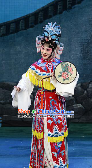 Chinese Beijing Opera Actress Apparels Costumes and Headdress Xie Yaohuan Traditional Peking Opera Young Female Dress Court Lady Garment