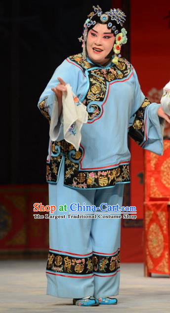 Chinese Ping Opera Elderly Female Apparels Costumes and Headpieces The Oil Vendor and His Pretty Bride Traditional Pingju Opera Pantaloon Dress Procuress Garment