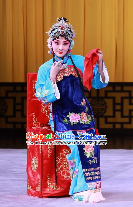 Chinese Beijing Opera Actress Apparels Romance of the Iron Bow Costumes and Headpieces Traditional Peking Opera Hua Tan Dress Diva Chen Xiuying Garment