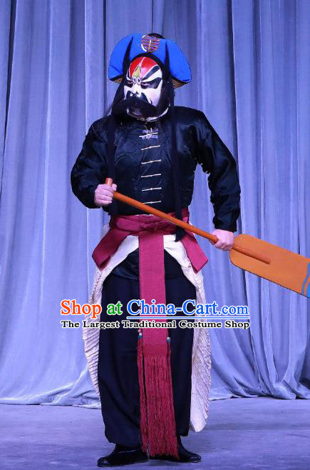 Jiu Jiang Kou Chinese Peking Opera Takefu Garment Costumes and Headwear Beijing Opera Apparels Martial Male Zhang Dingbian Clothing