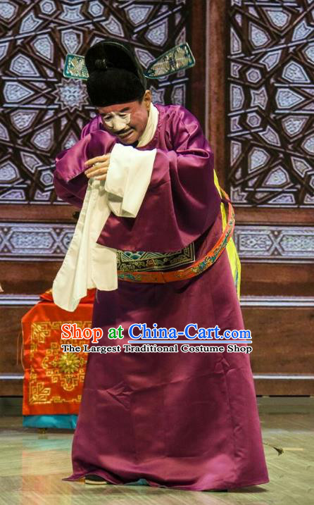 Ba Zhen Tang Chinese Peking Opera Chou Garment Costumes and Headwear Beijing Opera Clown Apparels Official Chang Tianbao Clothing